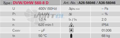 Rosenberg DVW 560-8 D - описание, технические характеристики, графики